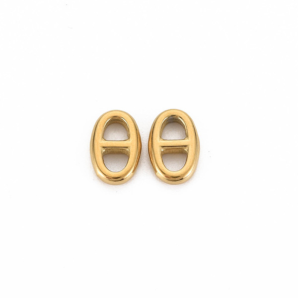 

PandaHall Ion Plating(IP) 304 Stainless Steel Connector Charms, Oval, Real 14K Gold Plated, 10x6.5x2mm, Hole: 2.5mm 304 Stainless Steel Oval