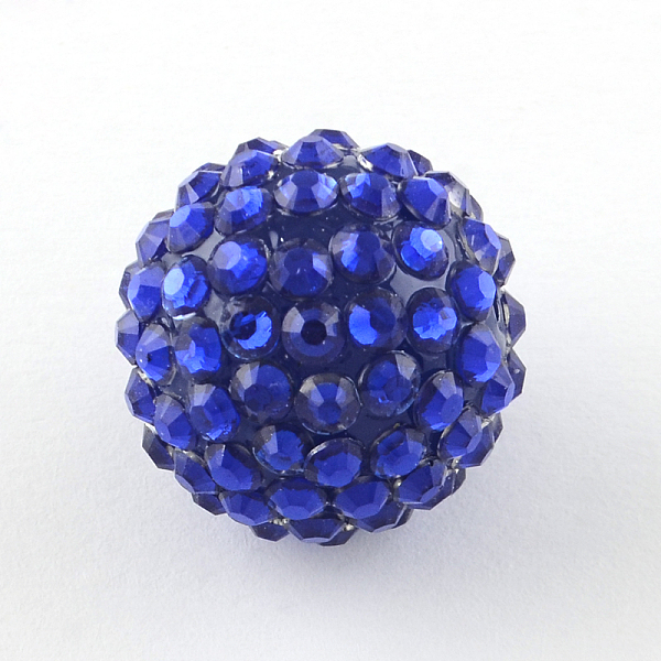 

PandaHall Transparent Resin Rhinestone Graduated Beads, with UV Plating Acrylic Round Beads Inside, Blue, 14mm, Hole: 2~2.5mm...