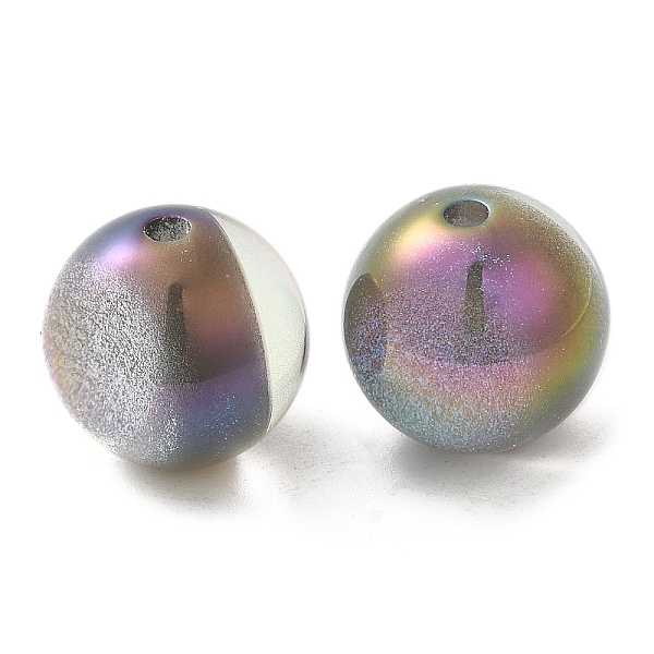 

PandaHall Two Tone Resin Beads, Round, Dark Khaki, 16x15.5mm, Hole: 2.5mm Resin Round