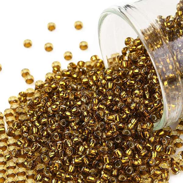 

PandaHall TOHO Round Seed Beads, Japanese Seed Beads, (2152S) Silver Lined Sasparilla, 11/0, 2.2mm, Hole: 0.8mm, about 1110pcs/bottle..., Brown