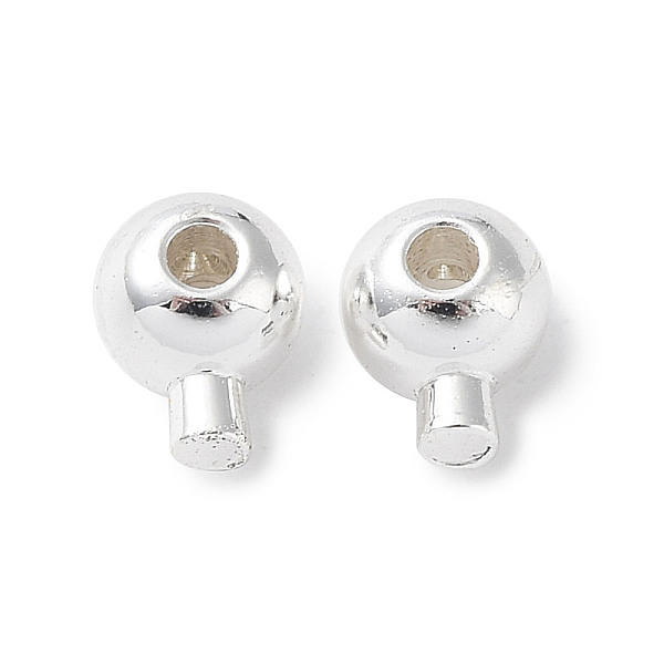 

PandaHall Brass Crimp Beads, Long-Lasting Plated, Round, Silver, 5x3.5x3.5mm, Hole: 0.9mm Brass Round