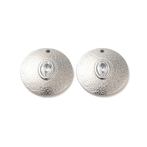 

PandaHall 304 Stainless Steel Pendants, with Rhinestone, Flat Round Charms, Stainless Steel Color, Crystal, 20x3.8mm, Hole: 1.4mm Stainless..., Clear