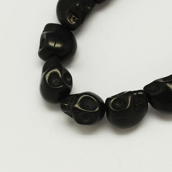 

PandaHall Synthetical Turquoise Beads Strands, Dyed, Skull, for Halloween, Black, 13x12x13mm, Hole: 2mm, about 26pcs/strand. Synthetic...