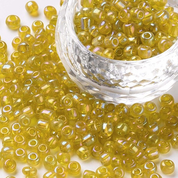

PandaHall 6/0 Round Glass Seed Beads, Transparent Colours Rainbow, Round Hole, Yellow, 6/0, 4mm, Hole: 1.5mm, about 500pcs/50g, 50g/bag...