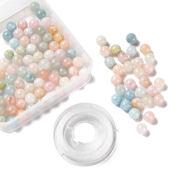 

PandaHall 100Pcs 8mm Natural Morganite Round Beads, with 10m Elastic Crystal Thread, for DIY Stretch Bracelets Making Kits, 8mm, Hole: 1mm...