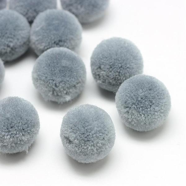 

PandaHall DIY Doll Craft Polyester Pom Pom Ball, Round, Gray, 25mm Polyester Gray