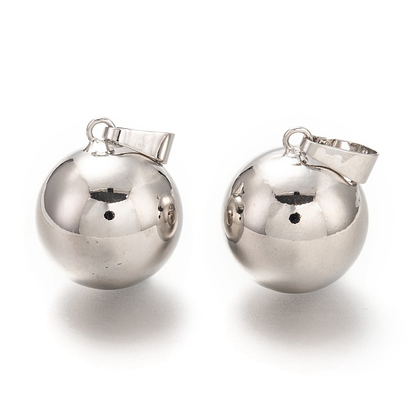 

PandaHall Brass Bell Pendants, Pregnancy Bola, Round, Stainless Steel Color, 28.5x24.5mm, Hole: 11.5x6.5mm Brass Round