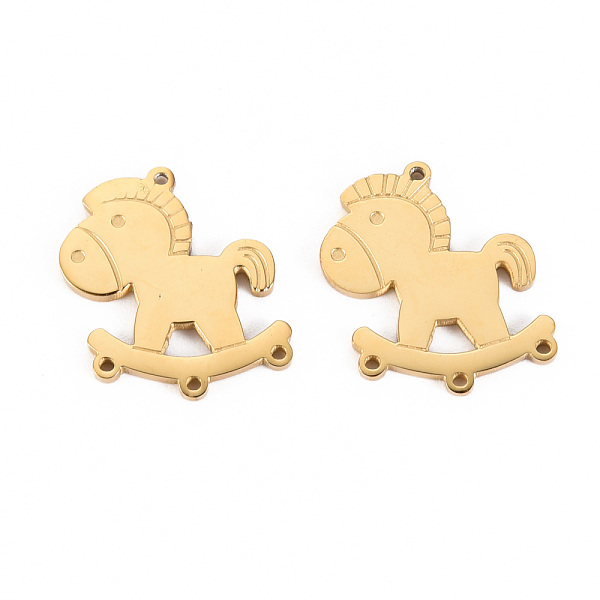 

PandaHall 304 Stainless Steel Chandelier Component Links, Laser Cut, Horse, Real 14K Gold Plated, 18x15x1.5mm, Hole: 1.9mm 304 Stainless...