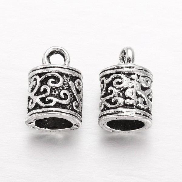 

PandaHall Tibetan Style Alloy Cord Ends, End Caps, Column, Antique Silver, 13x8mm, Hole: 2mm, 5.5mm inner diameter Alloy