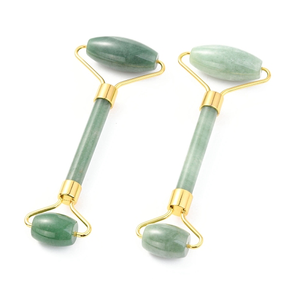 

PandaHall Natural Green Aventurine Brass Face Massager, Facial Rollers, Golden, 142~150x54~58x19~22mm Green Aventurine Others