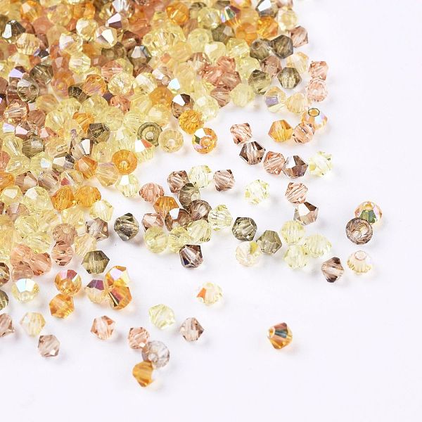 

PandaHall Czech Glass Beads, Faceted, Bicone, Goldenrod, 3x2.5~3mm, Hole: 0.8mm, about 720pcs/bag Czech Glass Bicone Gold