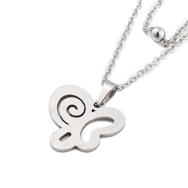 

PandaHall Stainless Steel Pendants Necklaces, Cable Chain Necklaces, Butterfly, 17.05 inch(43.3cm) Pendant: 16.5x18mm 304 Stainless Steel...