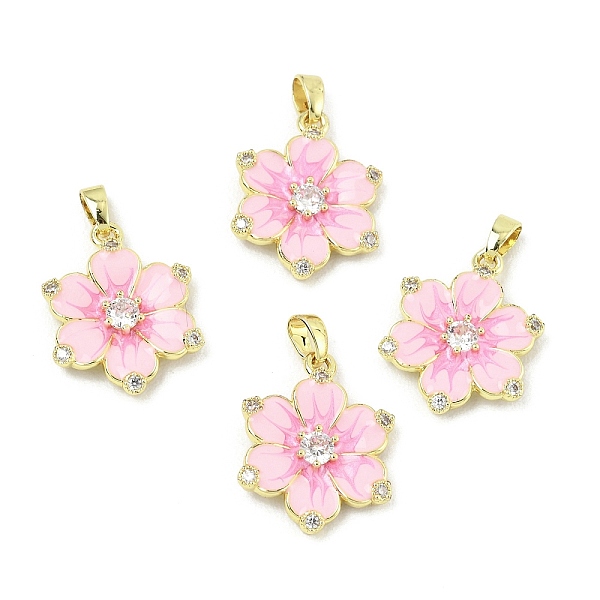 Pendenti in zirconi cubici trasparenti in micro pavè di ottone