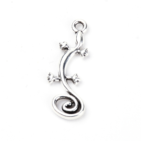 

PandaHall Zinc Alloy Pendants, Gecko, Antique Silver, 29x11x2.5mm, Hole: 1.8mm Alloy Other Animal