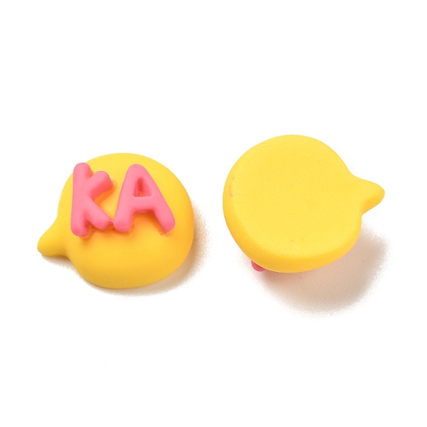 

PandaHall Resin Cabochon, Dialog Box with KA, Yellow, 12.5x13.5x6.5mm Resin Others Yellow