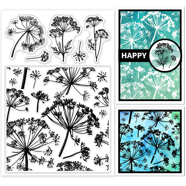 

PandaHall GLOBLELAND Dandelion Flower Background Clear Stamps for Cards Making Clear Stamp Seals Transparent Stamps for DIY Scrapbooking...