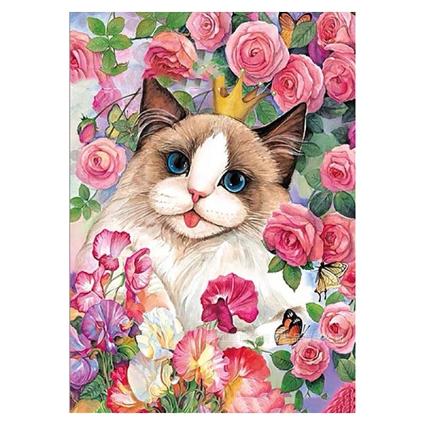 

PandaHall Lovely Cat Flower 5D Diamond Painting Kits for Adults Kids, DIY Full Drill Diamond Art Kit, Cartoon Picture Arts and Crafts for..., Red