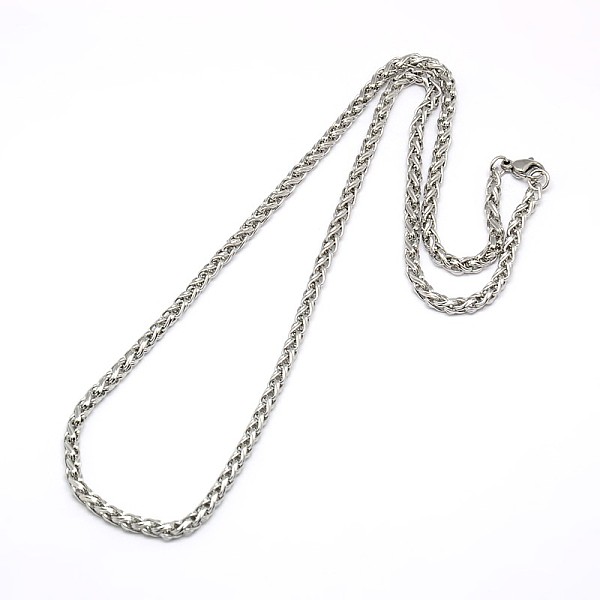 

PandaHall 304 Stainless Steel Wheat Chain Necklace Making, Stainless Steel Color, 19.88 inch(50.5cm), 4mm 304 Stainless Steel