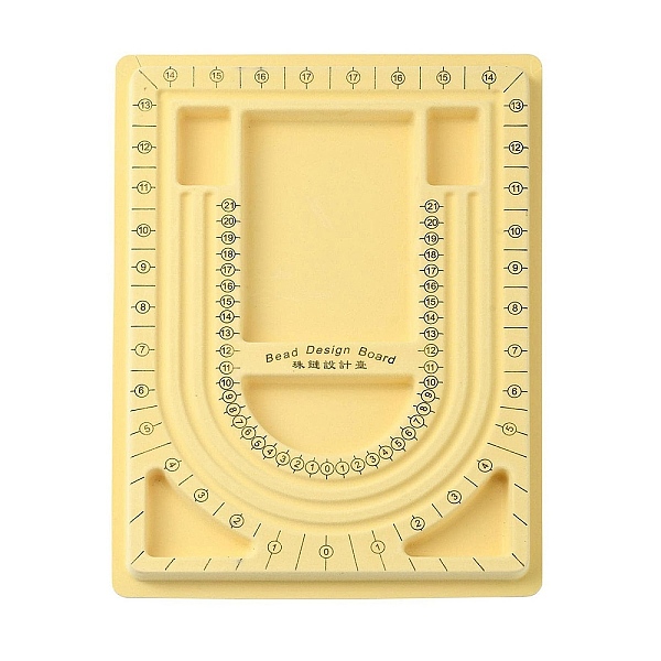

PandaHall Plastic Rectangle Bead Design Boards, Necklace Design Board, Flocked, 9.25x12.80x0.79 inch, Light Yellow Plastic Yellow