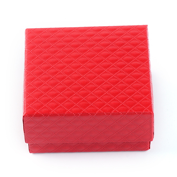 

PandaHall Cardboard Jewelry Set Boxes, with Sponge Inside, Square, Red, 7.3x7.3x3.5cm Paper Square Red
