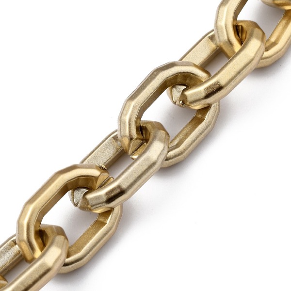 

PandaHall Handmade Spray Painted CCB Plastic Cable Chains, for Handbag Chain Making, Faceted, Oval, Gold, Links: 25.5x18x5.5mm, 39.37 inch...