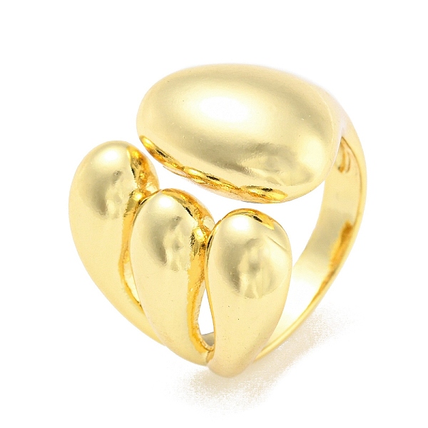 

PandaHall Rack Plating Brass Teardrop Open Cuff Rings, Long-Lasting Plated, Lead Free & Cadmium Free, Real 18K Gold Plated, Inner Diameter...