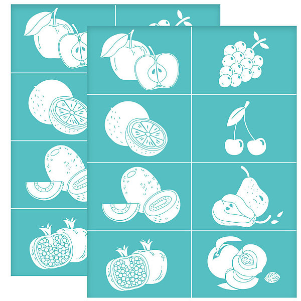PandaHall Self-Adhesive Silk Screen Printing Stencil, for Painting on Wood, DIY Decoration T-Shirt Fabric, Turquoise, Fruit Pattern... PandaHall Self-Adhesive Silk Screen Printing Stencil, for Painting on Wood, DIY Decoration T-Shirt Fabric, Turquoise, Fruit Pattern...
