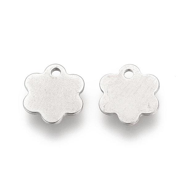 

PandaHall 201 Stainless Steel Stamping Blank Tag Pendants, Flower, Stainless Steel Color, 9x8x0.5mm, Hole: 1.5mm 201 Stainless Steel Flower