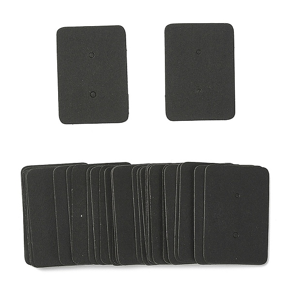 

PandaHall Paper Jewelry Earring Display Cards, Rectangle, Black, 35x25x0.5mm Paper Rectangle Black