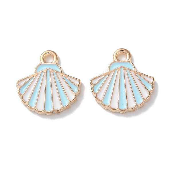 

PandaHall Alloy Enamel Pendants, Shell Shape, Light Blue, 13x12.5x1.5mm, Hole: 1.6mm Alloy Shell Shape