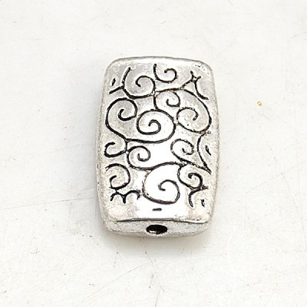 

PandaHall Tibetan Style Alloy Beads, Cadmium Free & Nickel Free & Lead Free, Rectangle, Antique Silver, 15x10x4mm, Hole: 1mm Alloy Rectangle