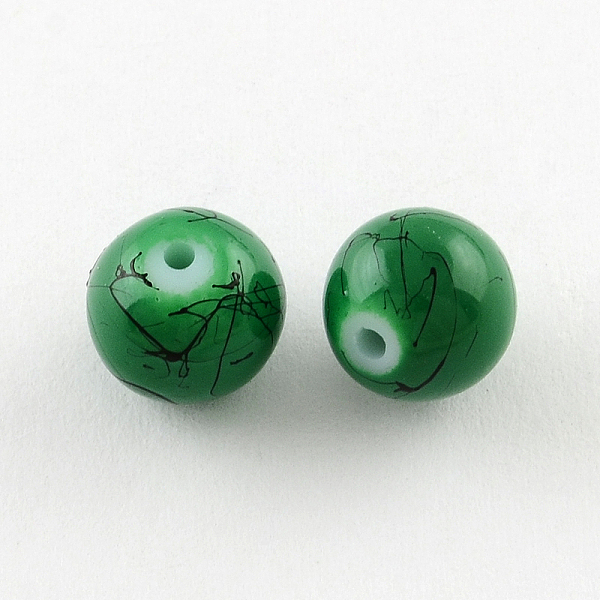 

PandaHall Drawbench Glass Bead Strands, Round, Green, 4mm, Hole: 1.1~1.3mm, about 200pcs/strand, 31.4 inch Glass Round Green