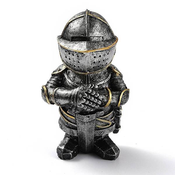 

PandaHall Resin Knight Guard Home Display Decorations, Antique Silver, 74x58x124mm Resin Human