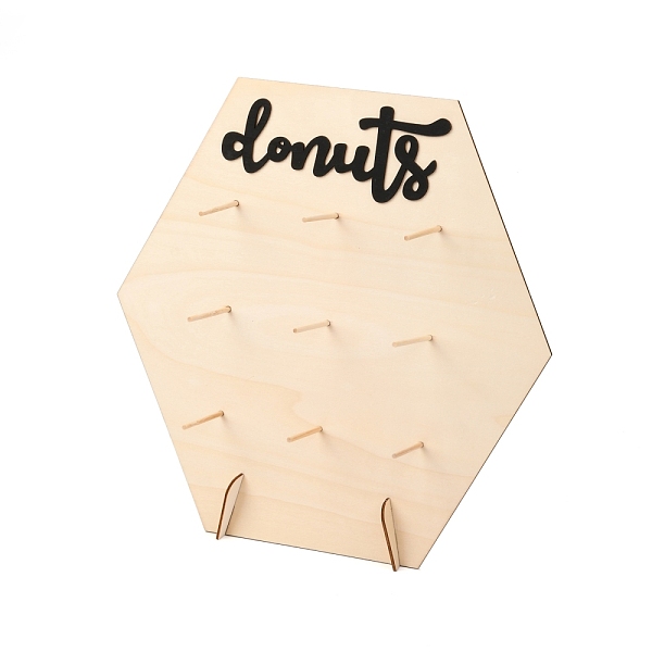 

PandaHall Poplar Wood Donut Rack Supplies Display, of Weddings, Birthday Parties Decorate, Polygon with Word, Bisque, 34.4x34.5x0.2cm Wood..., Orange