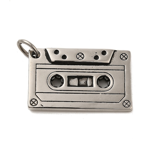 

PandaHall Ion Plating(IP) 304 Stainless Steel Pendants, with Jump Ring, Tape Charm, Antique Silver, 23.5x38x5.5mm, Hole: 6.8mm 304 Stainless...