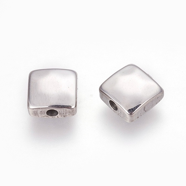 

PandaHall 304 Stainless Steel Beads, Square, Manual Polishing, Stainless Steel Color, 8.5x8.5x4mm, Hole: 1.6mm 304 Stainless Steel Square
