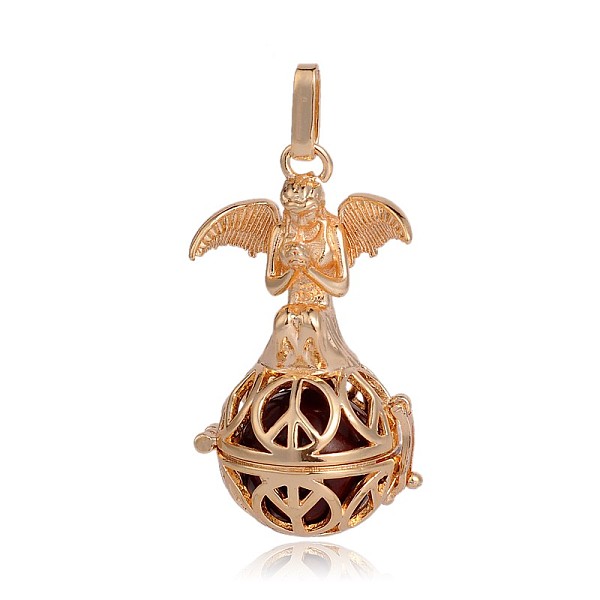

PandaHall Golden Plated Brass Hollow Round Cage Pendants, with No Hole Spray Painted Brass Beads, Black, 45x25x24mm, Hole: 3x8mm Brass Round...