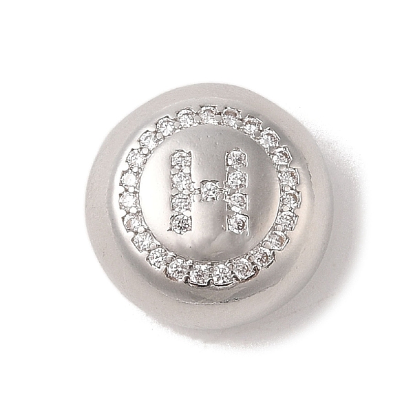 

PandaHall Rack Plating Brass & Cubic Zirconia Pendants, Cadmium Free & Lead Free, Long-Lasting Plated, Flat Round with Letter, Letter H..., Clear
