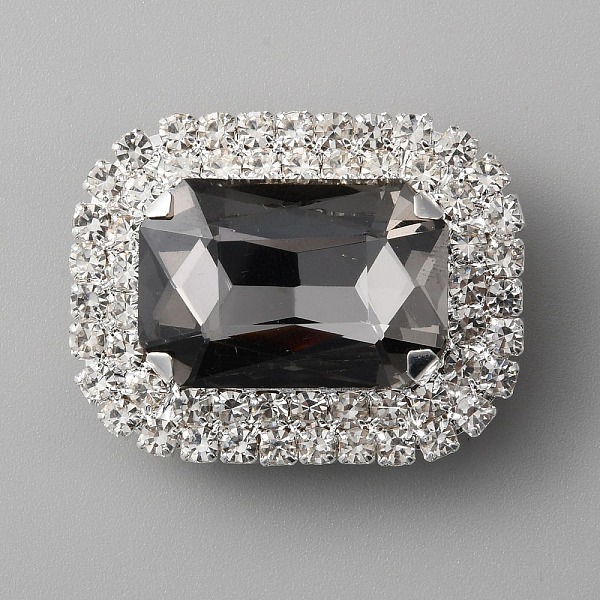 

PandaHall Glass Rhinestone Rectangle Shoe Decorations, Iron & Alloy Detachable Shoe Buckle Clips, Black Diamond, 30.5x39x13.5mm Glass..., Gray