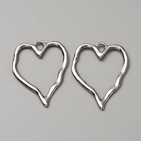 

PandaHall Alloy Pendants, Heart, Platinum, 37x28x2mm, Hole: 4.5x4mm Alloy Heart