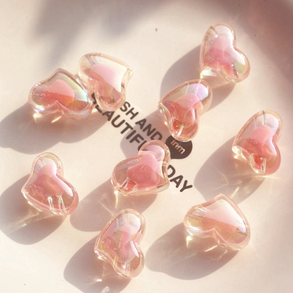 

PandaHall Transparent Acrylic Beads, Heart, Pink, 15.5x21mm, Hole: 3mm Acrylic Heart Pink