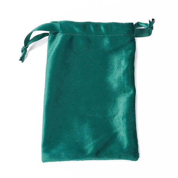 

PandaHall Velvet Jewelry Drawstring Bags, with Satin Ribbon, Rectangle, Teal, 15x10x0.3cm Velvet None Cyan