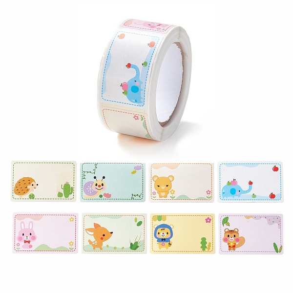 

PandaHall Adhesive Labels Picture Stickers, Rectangle Paper Hand Written Name Tag Stickers, Animal Pattern, 2.7x5.7cm Coated Paper Other...