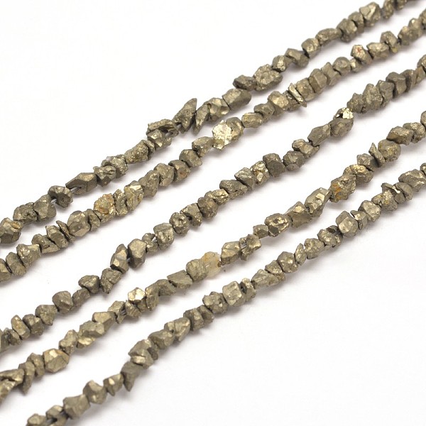 

PandaHall Natural Pyrite Nuggets Beads Strands, 3~5x3~5mm, Hole: 1mm, about 15.7 inch Pyrite Nuggets Yellow