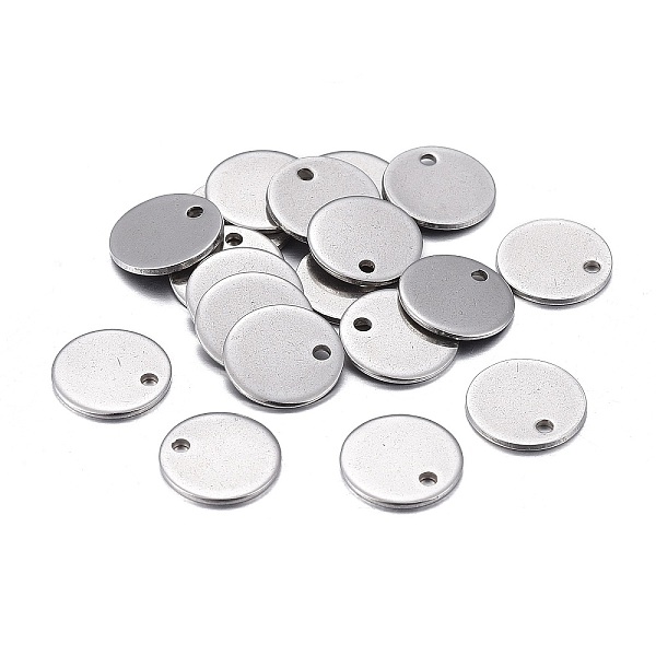 

PandaHall 201 Stainless Steel Charms, Stamping Blank Tag, Laser Cut, Flat Round, Stainless Steel Color, 10x0.7mm, Hole: 1.2mm 201 Stainless...