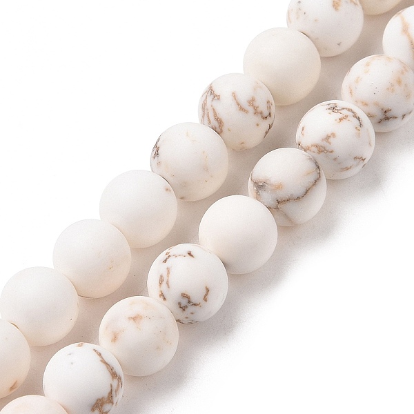 

PandaHall Natural Magnesite Round Bead Strands, Frosted, 4mm, Hole: 1mm, about 100pcs/strand, 15.74 inch Magnesite Round