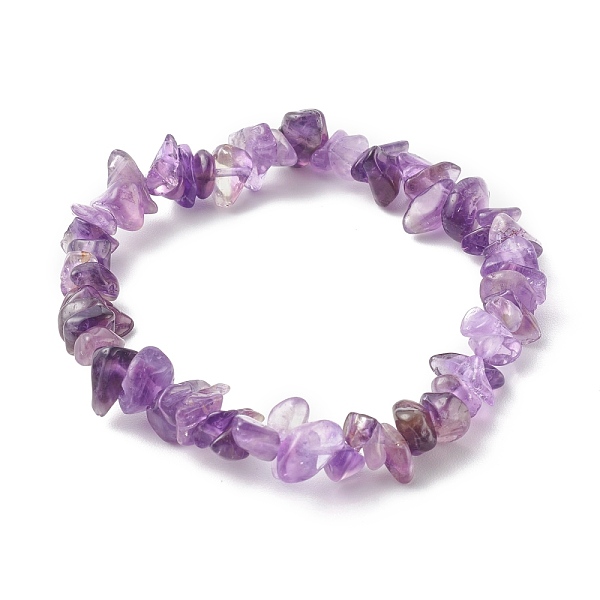 

PandaHall Chip Natural Amethyst Stretch Beaded Bracelets for Kids, Inner Diameter: 1-3/4 inch(4.5cm) Amethyst