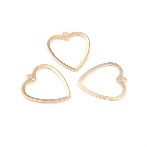 

PandaHall Brass Pendants, Long-Lasting Plated, Heart, Real 24K Gold Plated, 21x19x1mm, Hole: 1.4mm Brass Heart