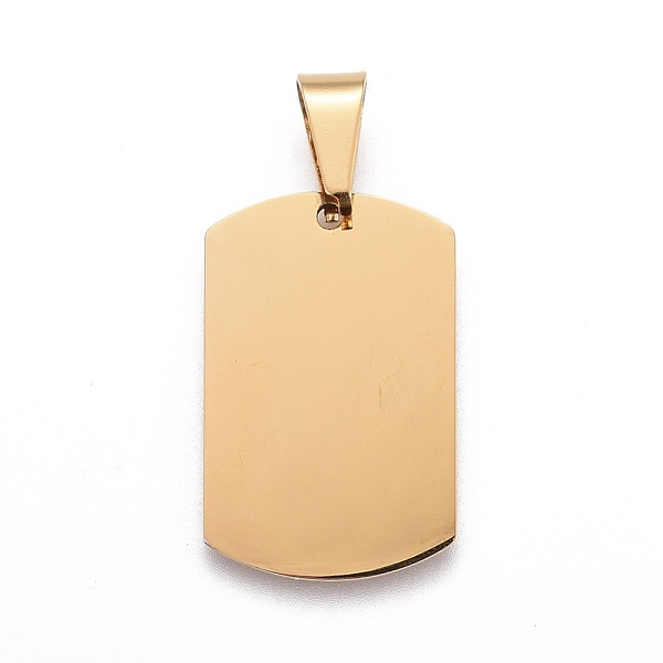 

PandaHall 201 Stainless Steel Stamping Blank Tag Pendants, Rectangle, Golden, 28x18x1.5mm, Hole: 5.5x9.5mm 201 Stainless Steel Rectangle