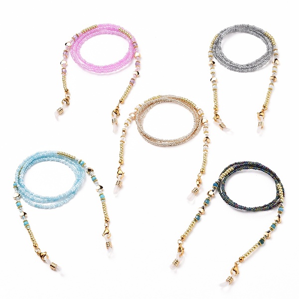 

PandaHall Eyeglasses Chains, Neck Strap for Eyeglasses, with Glass Seed Beads, Gemstones Beads, Alloy & Brass Beads, 304 Stainless Steel..., Multicolor